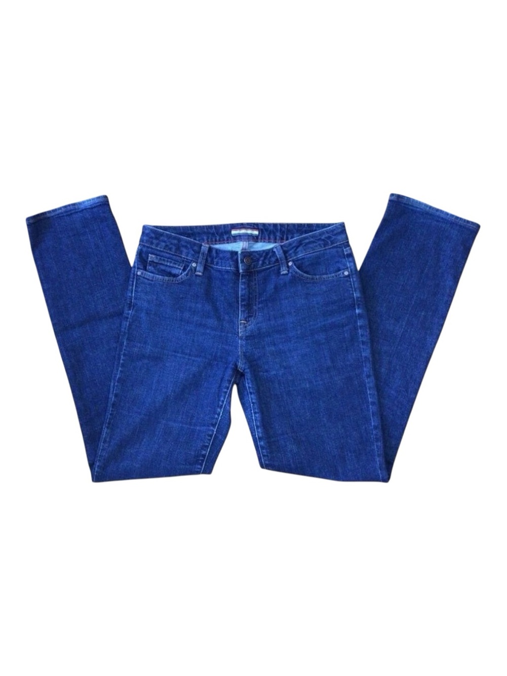 TOMMY HILFIGER Straight 6 Jeans Size 6 Dark Wash Mid Rise Straight Leg Denim